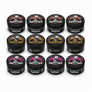 kit atacado 12 pomadas 70g profissionais – 4 black + 4 caramelo brilho + 4 pasta matte
