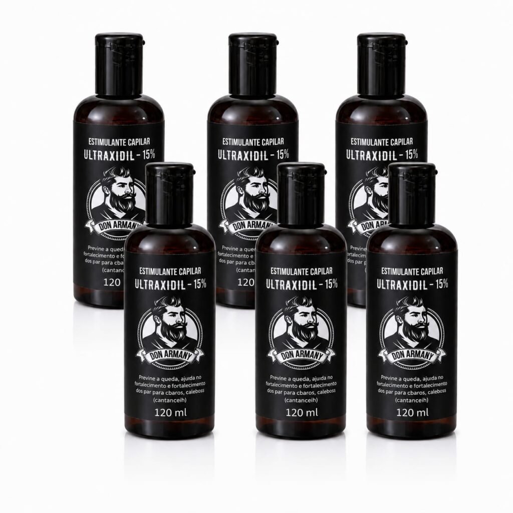 kit 6 minoxidil 120 ml – crescimento e fortalecimento da barba
