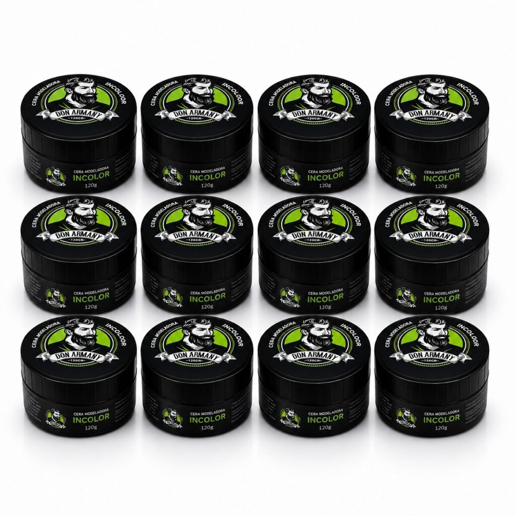 combo 12 ceras caramelo 120g modeladora para cabelo masculino