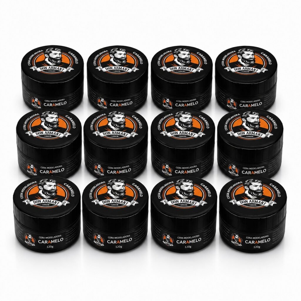 combo 12 ceras caramelo 120g modeladora para cabelo masculino