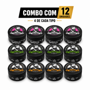 kit trio pomadas modeladoras don armany 12 unidades 70g matte + incolor + caramelo para barbearias