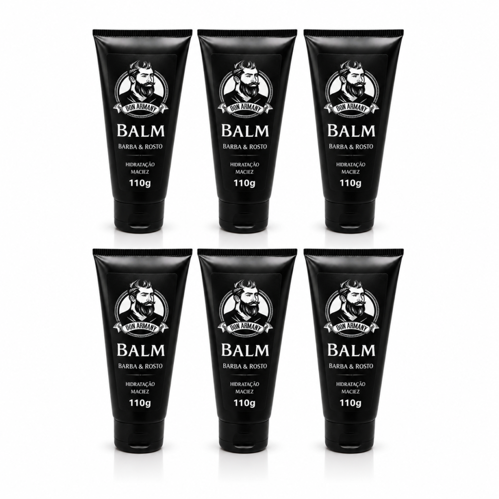kit 6 balm para barba don armany profissional barber shop hidratante modelador atacado