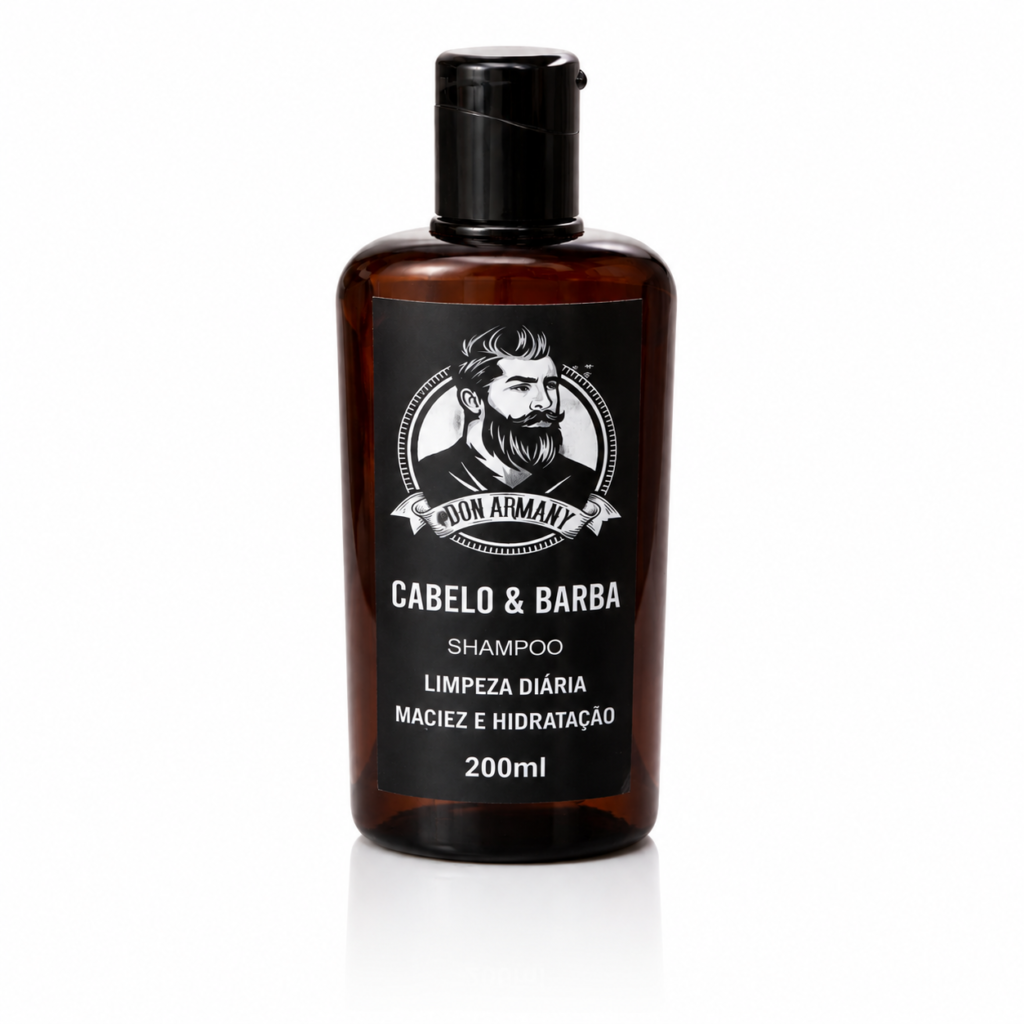 shampoo don armany masculino premium – limpeza profunda, força e estilo para cabelo e barba 200ml