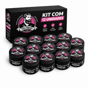 kit 12x pasta matte modeladora profissional 70g | fixação média para barbearias